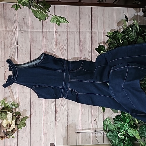 Free People Curvy Collection Denim Jumpsuit NWT